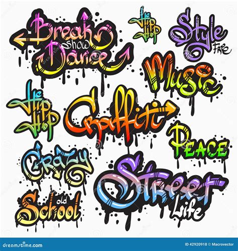 Graffiti word set stock vector. Image of digital, culture - 42920918