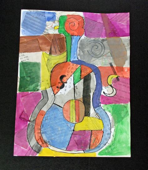 that artist woman: In the Style of Picasso: Guitar Collage Picasso Collage, Picasso Art, Collage ...