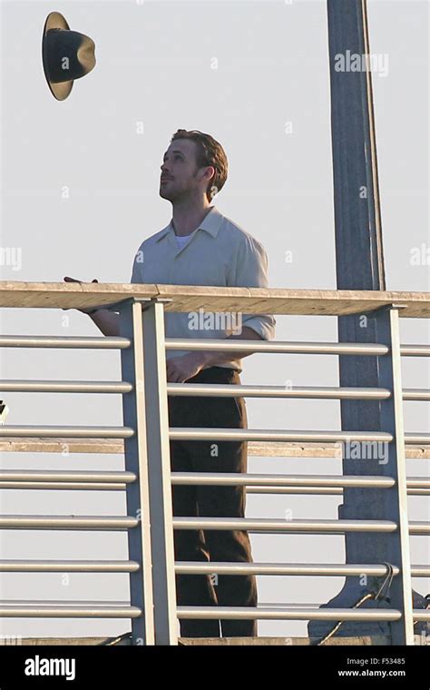 Ryan Gosling on the set of 'La La Land' Featuring: Ryan Gosling Where ...