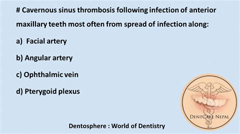 Dentosphere : World of Dentistry: Cavernous Sinus Thrombosis