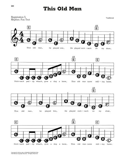 This Old Man by Traditional Sheet Music for E-Z Play Today at Sheet Music Direct