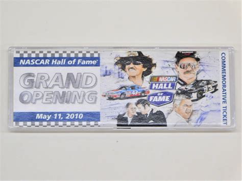 2010 NASCAR Hall of Fame Grand Opening Commemorative Ticket – Auto Barn ...