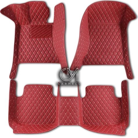 Red Luxury Custom Car Floor Mats - Carmelo Car Mats