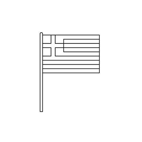 Black outline flag on of Greece. Thin line icon 21823638 Vector Art at Vecteezy