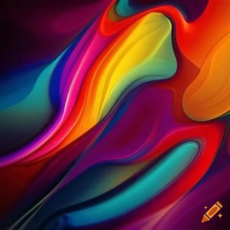 Vibrant abstract artwork with flowing shapes on Craiyon
