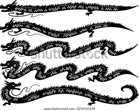 Silhouette Illustration Set Chinese Style Long Stock Vector (Royalty Free) 2254165239 | Shutterstock