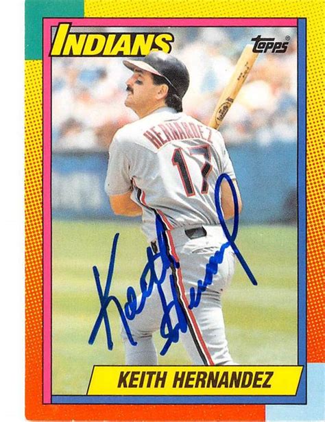 Keith Hernandez autographed baseball card (Cleveland Indians 67) 1990 Topps #39T