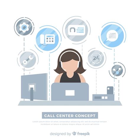 Free Vector | Call center background flat design