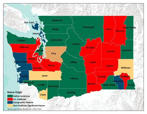 County Name Origins in Washington State : MapFans