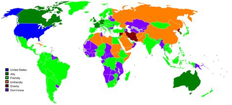 Who Americans Consider Their Allies, Friends & Enemies – Brilliant Maps