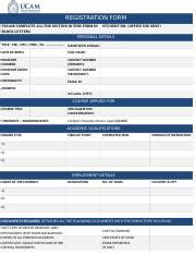 Complete Registration Form for UCAM Courses | Winfield Academy | Course Hero