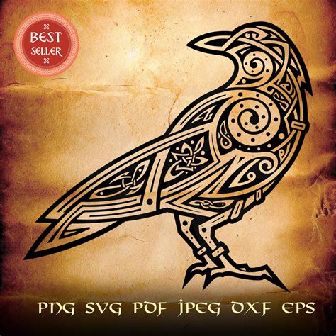 Celtic Raven Viking Tattoo Hugin Munin Logo Art .svg .png Vector for ...