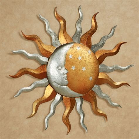 Celestial Harmony Sun and Moon Indoor Outdoor Metal Wall Art