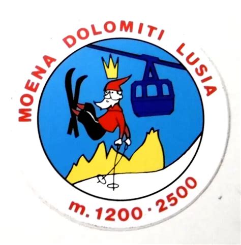 SOUVENIR-AUFKLEBER MOENA ALPE Luise Dolomites Fassatal Trient South ...