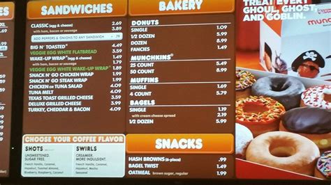 Dunkin' Donuts Menu Prices