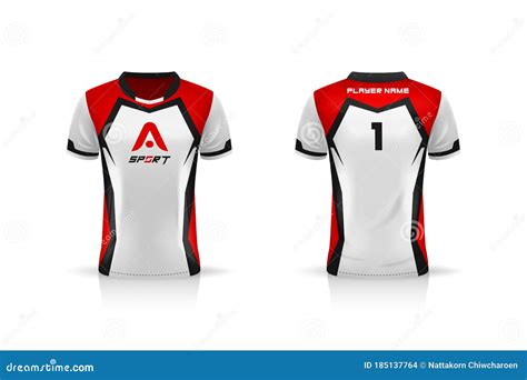 Specification Soccer Sport , Esport Gaming T Shirt Jersey Template. Mock Up Uniform Stock Vector ...