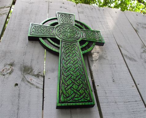 Large Celtic Cross Wall Hanging Sculptural quality Wooden | Etsy