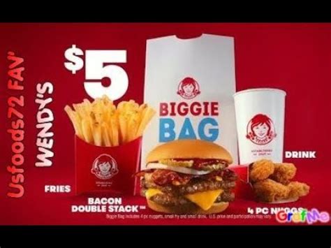 WENDY'S Biggie Bag - Usfoods72 USA. - YouTube