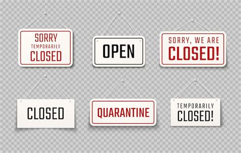 Premium Vector | Closed sign. Temporarily closed of coronavirus realistic signs, CoVid-19 ...