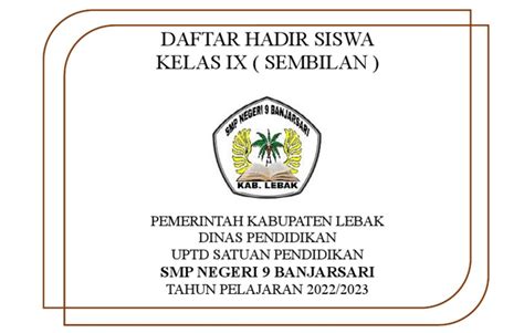 Cover Daftar Hadir Siswa | PDF