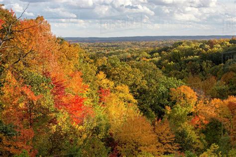 Hills are filled with autumn colors at Brown County State Park near ...