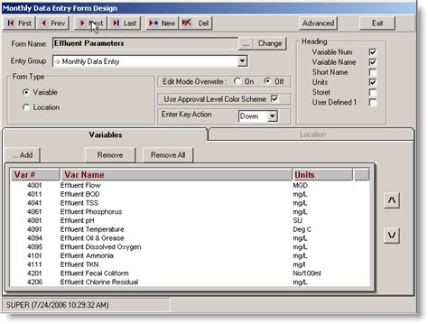 Monthly Data Entry Form Design [Q10515]