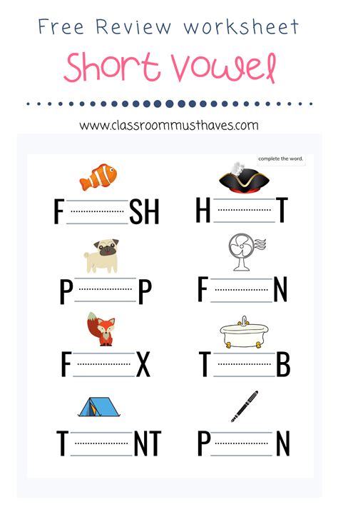 Short And Long Vowel Sounds Worksheets