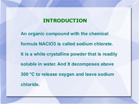 Uses of Sodium Chlorate