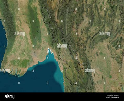 Kayin, state of Myanmar. Low resolution satellite map Stock Photo - Alamy