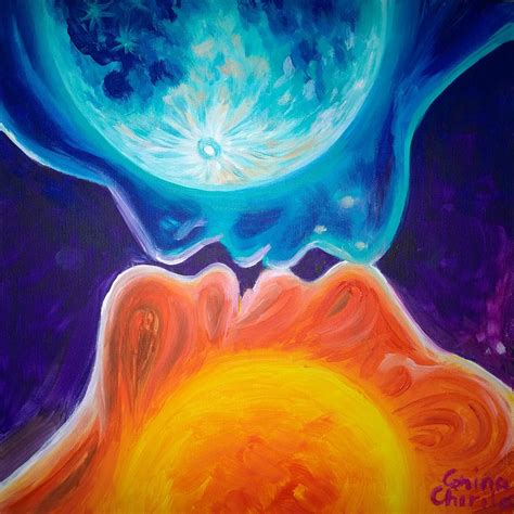 The kiss of the sun and moon Painting by Chirila Corina - Fine Art America