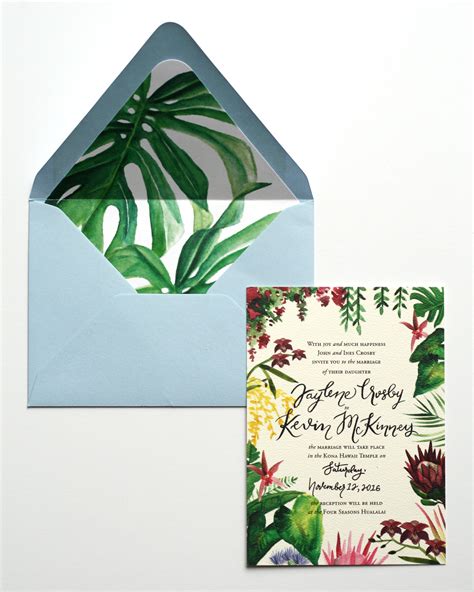 Illustrated Tropical Hawaiian Wedding Invitations