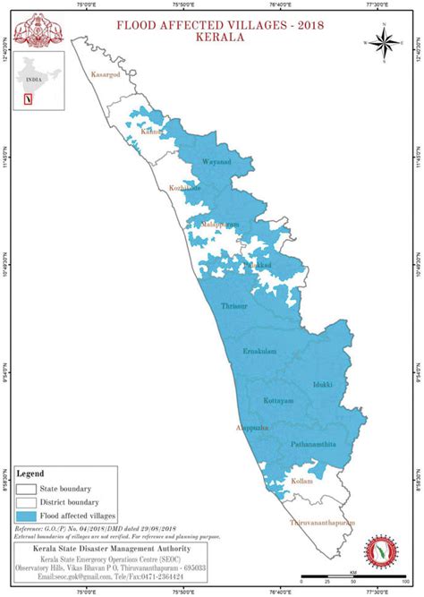 Kerala Flood Affected Areas Map Kerala Floods Map How Many Districts ...