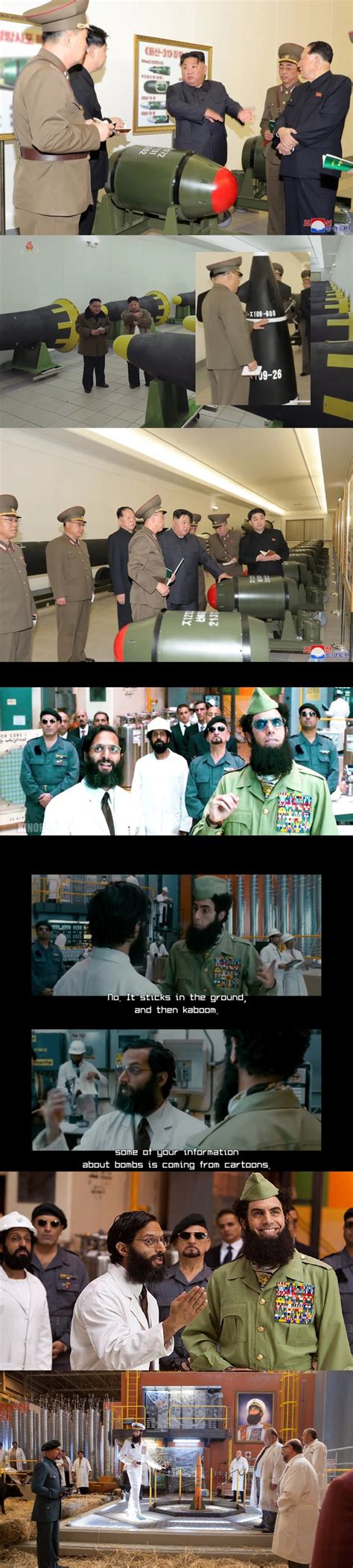 Kim Jung-Un looking at nukes has the same vibe as Nuclear Nadal from the Dictator (2012) : r ...