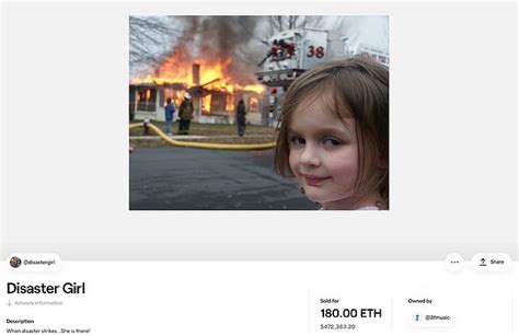 'Disaster Girl,' now 21, makes $473,000 selling the original picture ...