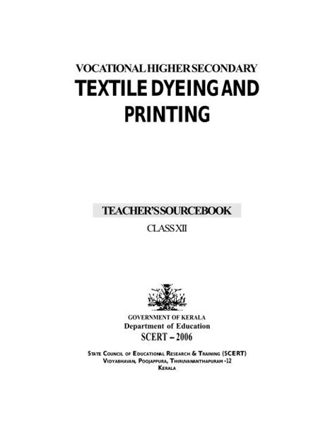 TEXTILE DYEING AND PRINTING - VHSE - Government of Kerala