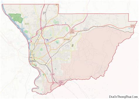 Map of Muscogee County, Georgia - Thong Thai Real