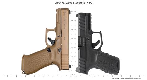 Glock G19x vs Stoeger STR-9C size comparison | Handgun Hero