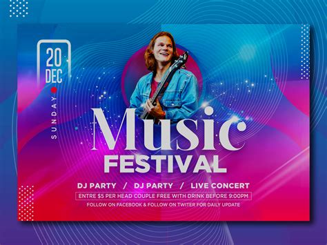 Music festival party poster design. by psuiuxdesign on Dribbble