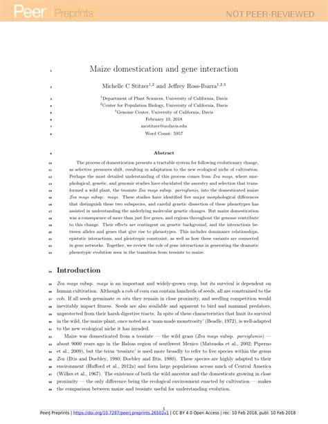 (PDF) Maize domestication and gene interaction