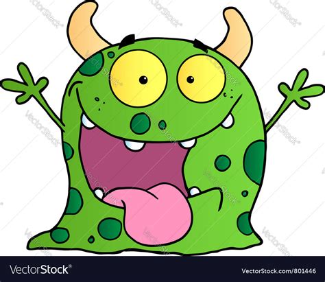 Happy monster cartoon character Royalty Free Vector Image