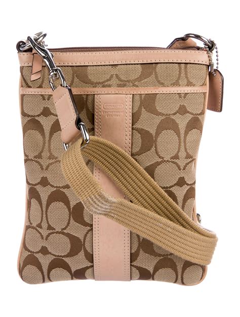 Coach Monogram Canvas Crossbody Bag - Brown Crossbody Bags, Handbags ...