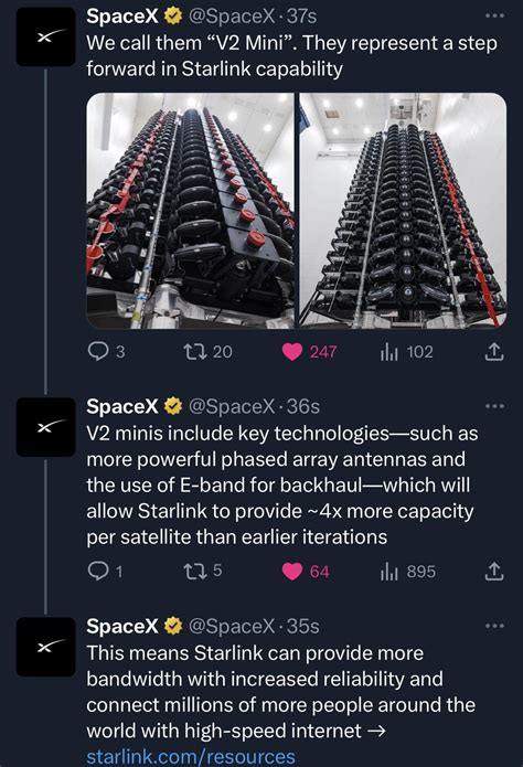 V2 mini Starlink satellite : r/Starlink