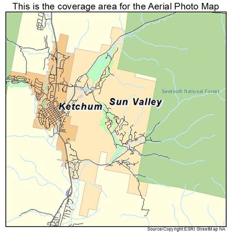 Aerial Photography Map of Sun Valley, ID Idaho