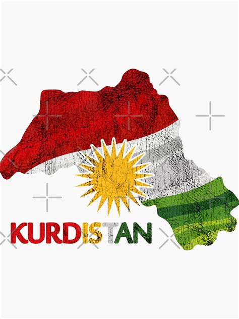 "Flag Map of Kurdistan - Map Kurdistan" Sticker for Sale by ariaarti ...