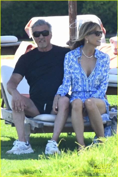 Sylvester Stallone & Wife Jennifer Flavin Cool Down in a Pool in Porto ...