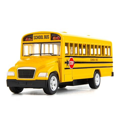 BDTCTK Diecast Yellow School Bus Toy Cars For Kids Inch Pull Back Car ...