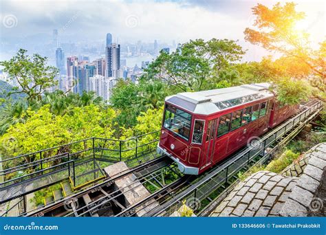 View of Victoria Peak Tram in Hong Kong Stock Photo - Image of built, popular: 133646606