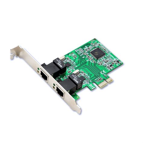 Syba PCIe 2x RJ45 1000-Base T Gigabit Ethernet Network Card Realtek Chipset IEEE 802.3x ...