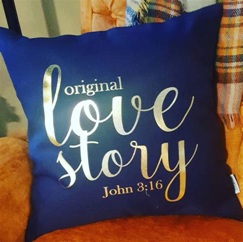 Original Love Story, John 3:16, Pillow Cover, Pillow, Bible Verse ...