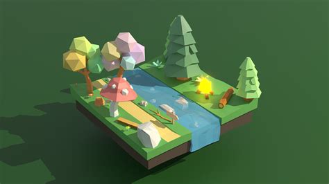 Low Poly World. Path in the Magical Forest - Finished Projects - Blender Artists Community